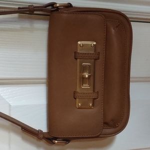 Talbots Brown Mini Bag with Gold Accents